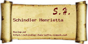 Schindler Henrietta névjegykártya